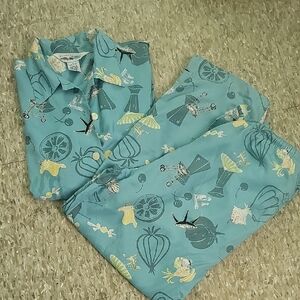 Weekend Traffic 2 PieceTeal Patterned Pajama Set Size SMALL